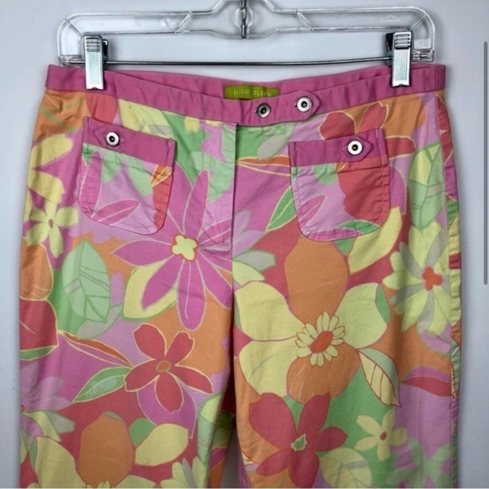 Sigrid Olsen mod pastel floral ankle pants - Size: 6 - Picture 2 of 12